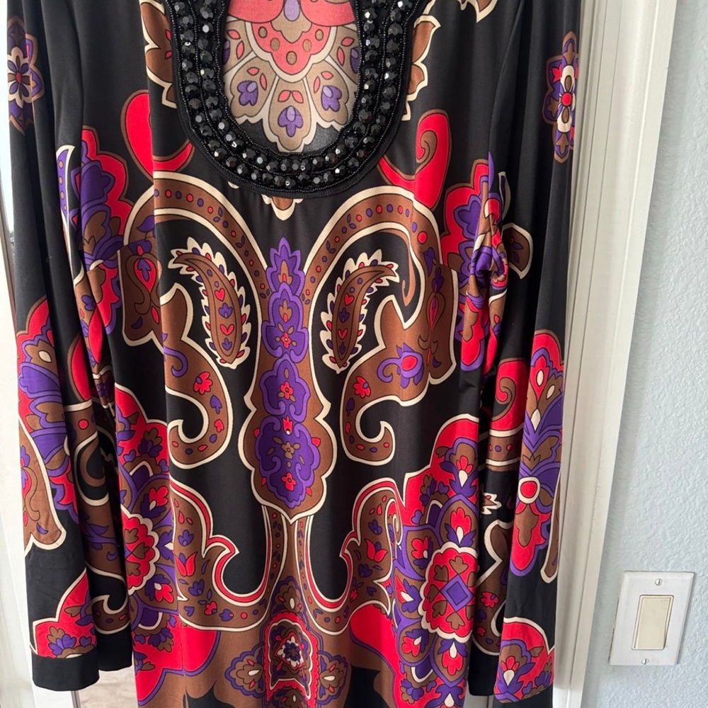 Elegant Black and Purple Paisley Women's Top
